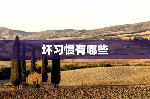 坏习惯有哪些