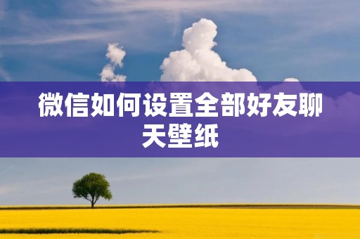 微信如何设置全部好友聊天壁纸