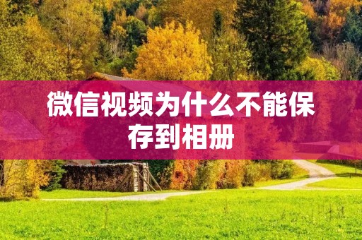 微信视频为什么不能保存到相册