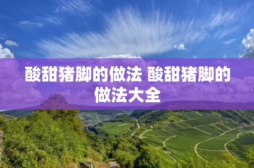 酸甜猪脚的做法 酸甜猪脚的做法大全