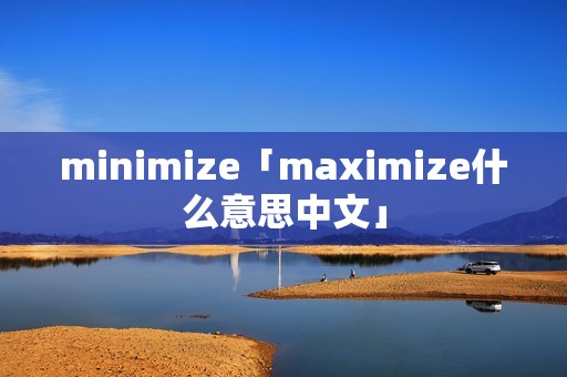 minimize「maximize什么意思中文」