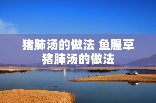 猪肺汤的做法 鱼腥草猪肺汤的做法