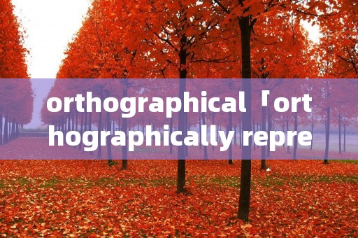 orthographical「orthographically represented翻译」