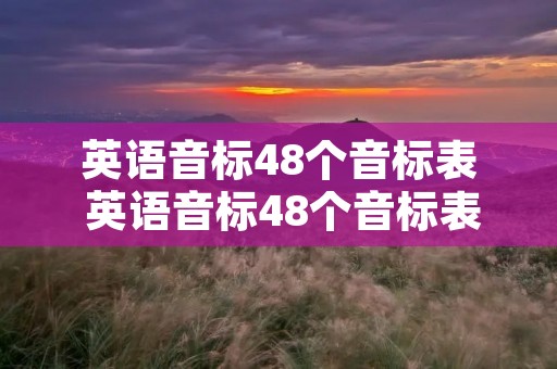 英语音标48个音标表 英语音标48个音标表手写