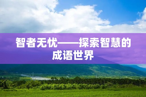 智者无忧——探索智慧的成语世界