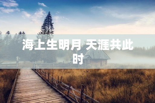 海上生明月 天涯共此时