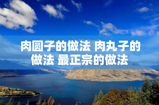 肉圆子的做法 肉丸子的做法 最正宗的做法