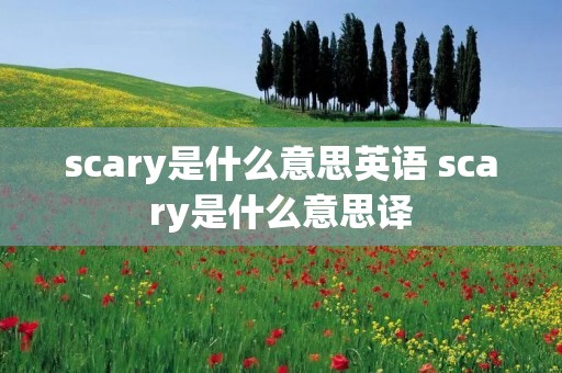 scary是什么意思英语 scary是什么意思译