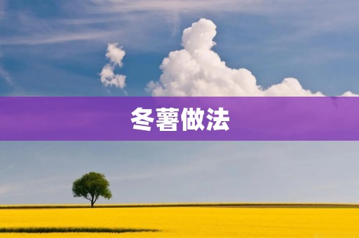 冬薯做法：美味可口的冬季美食