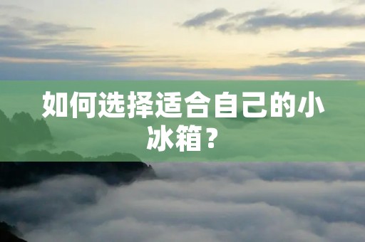 如何选择适合自己的小冰箱？