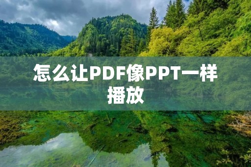 怎么让PDF像PPT一样播放