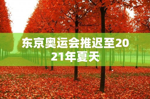 东京奥运会推迟至2021年夏天:全球期待的盛会延期 东京奥运会推迟至2021年夏天:全球期待的盛会延期
