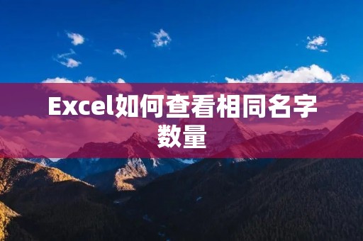 Excel如何查看相同名字数量