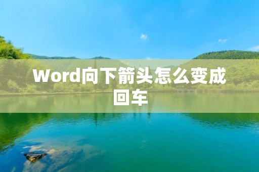 Word向下箭头怎么变成回车