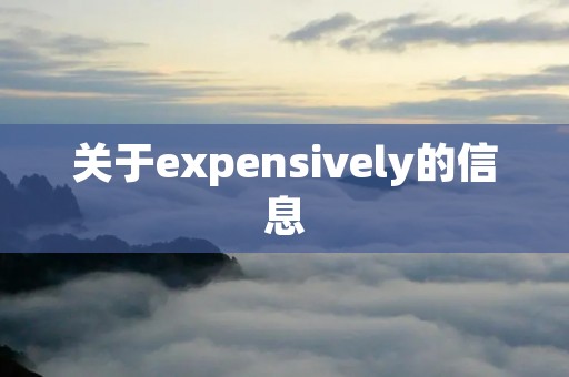 关于expensively的信息