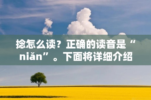 捻怎么读?正确的读音是“niǎn”。下面将详细介绍捻的读音、意义以及在汉语中的应用。