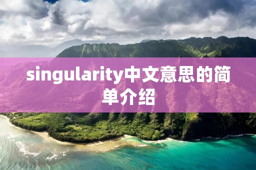 singularity中文意思的简单介绍