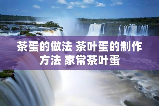 茶蛋的做法 茶叶蛋的制作方法 家常茶叶蛋