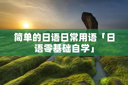 简单的日语日常用语「日语零基础自学」