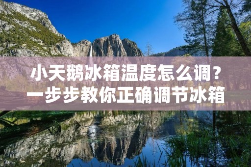 小天鹅冰箱温度怎么调？一步步教你正确调节冰箱温度