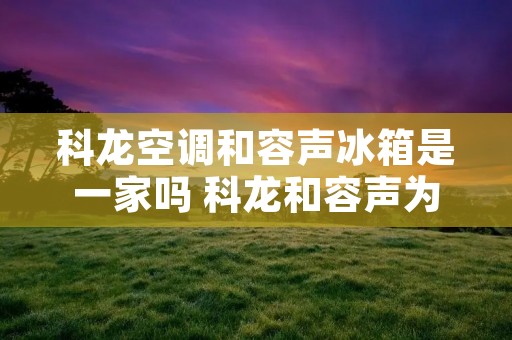 科龙空调和容声冰箱是一家吗 科龙和容声为什么属于海信 科龙空调和容声冰箱是一家吗 科龙和容声为什么属于海信