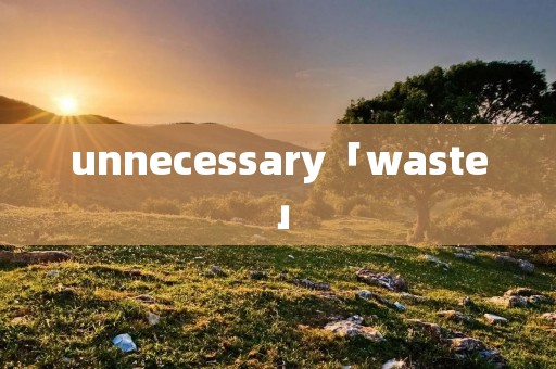 unnecessary「waste」 unnecessary「waste」