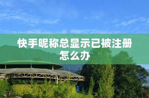 快手昵称总显示已被注册怎么办