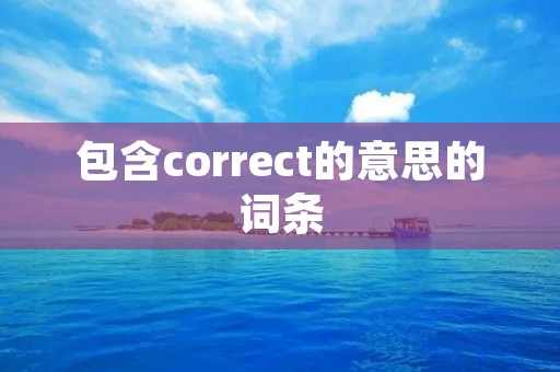 包含correct的意思的词条
