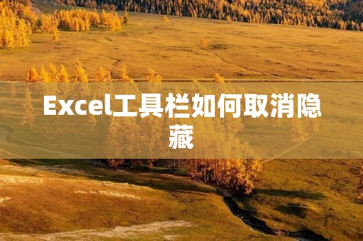 Excel工具栏如何取消隐藏
