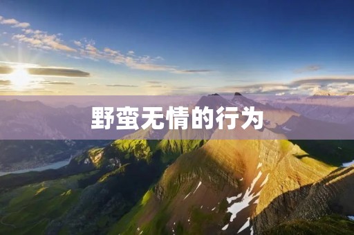 野蛮无情的行为:残忍行径引发的深思 野蛮无情的行为:残忍行径引发的深思