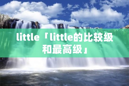 little「little的比较级和最高级」