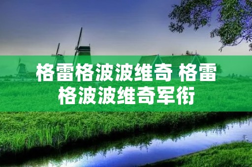 格雷格波波维奇 格雷格波波维奇军衔