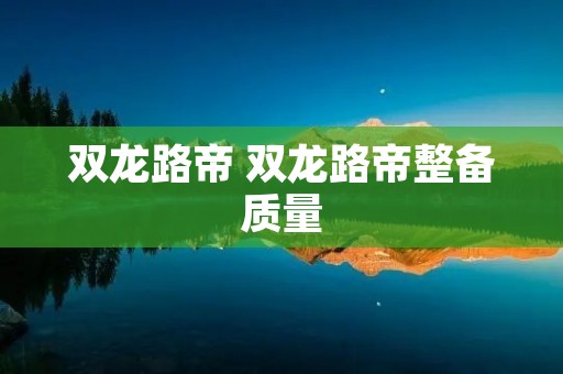 双龙路帝 双龙路帝整备质量