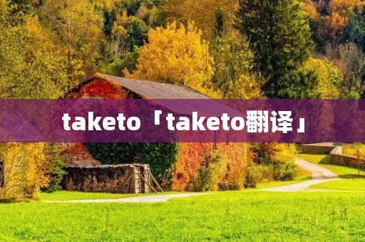 taketo「taketo翻译」