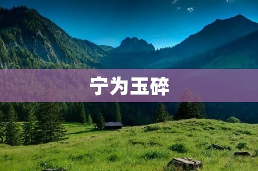 宁为玉碎:不畏艰难困苦,坚守信念的力量