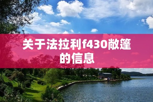 关于法拉利f430敞篷的信息