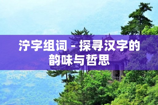 泞字组词 - 探寻汉字的韵味与哲思