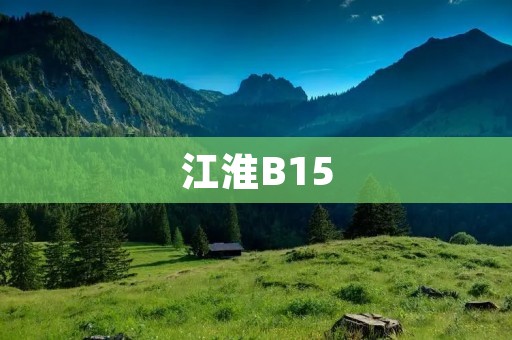 江淮B15：质量可靠、性能出色的商用车辆