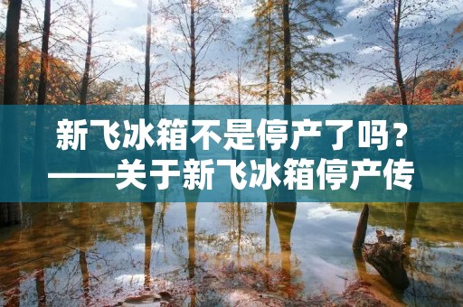 新飞冰箱不是停产了吗？——关于新飞冰箱停产传闻的真相揭秘