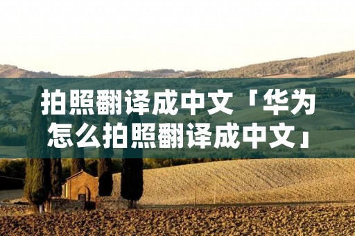拍照翻译成中文「华为怎么拍照翻译成中文」