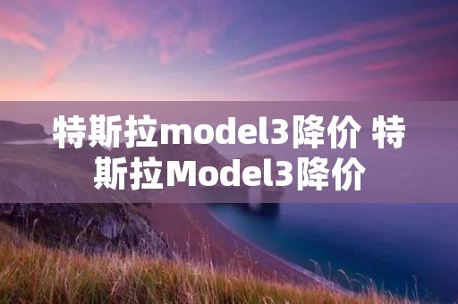 特斯拉model3降价 特斯拉Model3降价