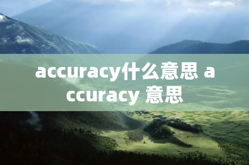 accuracy什么意思 accuracy 意思
