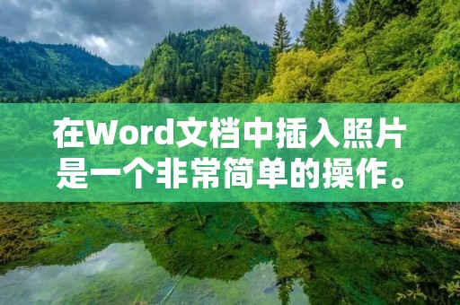 在Word文档中插入照片是一个非常简单的操作。以下是详细的步骤: