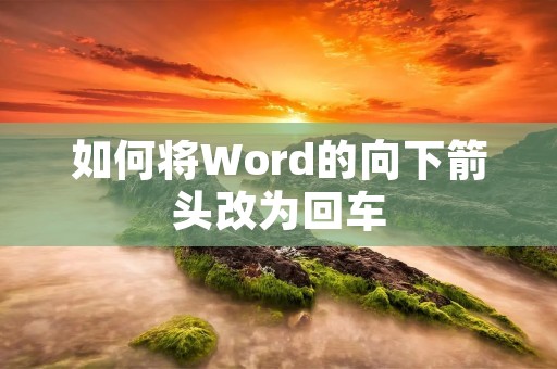 如何将Word的向下箭头改为回车