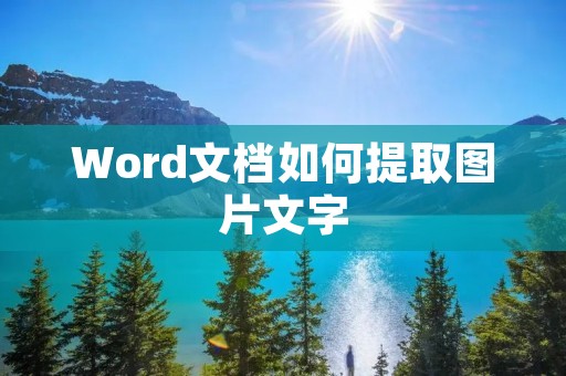 Word文档如何提取图片文字