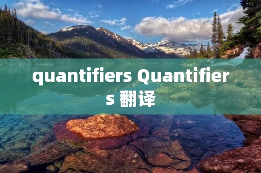 quantifiers Quantifiers 翻译