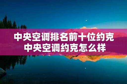 中央空调排名前十位约克 中央空调约克怎么样