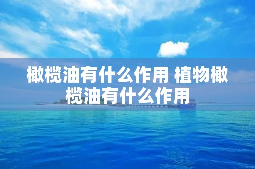 橄榄油有什么作用 植物橄榄油有什么作用