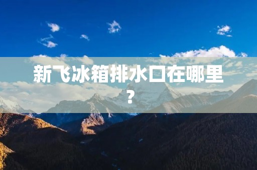 新飞冰箱排水口在哪里? 新飞冰箱排水口在哪里?