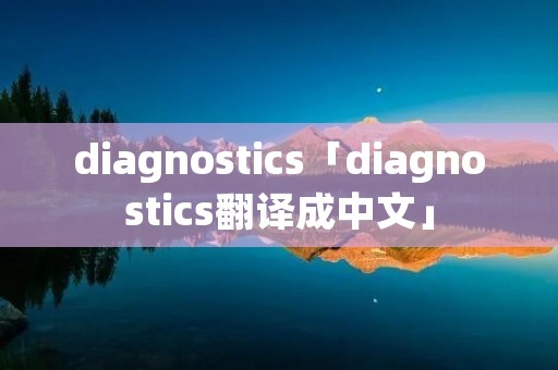diagnostics「diagnostics翻译成中文」